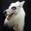 New White Wolf Mask Animal Head Costume Latex Halloween Party Mask Carnival masquerade ball Decoration novelty Christmas gift free shipping