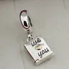 925 Sterling Zilver 14K Real Gold Mother's Day Card Dangle Charm Bead Fits European Pandora Style Sieraden Armbanden Kettingen Hangers