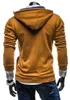 Güz-Yeni Kış Erkekler Moda Rahat Uzun kollu Kapşonlu Ceket Sıcak Dekoratif Düğmeler Spor Ceket Kaban Erkek Hoodies ve Tişörtü