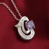 Gratis frakt Fashion High Quality 925 Silver Angel Tears Purple Diamond Jewelry 925 Silver Necklace Valentine's Day Holiday Presents Hot 1665