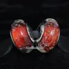 7pcs lots Loose Beads Handmade Lampwork 925 Sterling Silver Fluorescence Murano Glass Charm Bead Fits European Pandora Jewelry Bra269E