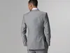 En Kaliteli Slim Fit 2015 Damat Smokin Işık Gri Yan Yarık Groomsmen Mens Düğün Balo Suits Ucuz Custom Made (Ceket + Pantolon + Kravat + Yelek)