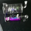 Glass Smoking Pipes Manufacture Hand-blown hookah Bongs Square tube coiled dragon pot