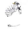 Male Chastity Cage Urethral Catheter Stainless Steel Chastity Belt Bondage Fetish Sex Toys Cage Device SM637-L