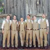 New Style Groom Vests Khaki Groomsmens/Best Man Vest Custom Made Size and Color Five Buttons Wedding/Prom/Dinner Waistcoat K228