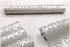 贅沢な群れの非編まれたキラキラメタリッククラシックシルバーダマスク織り壁紙デザイン現代の織り目加工の壁紙ビンテージの壁紙
