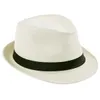 Moda Unisex Starw Panama Kapelusze Fedory Stylowe Lato Skrzydły Brim Beach Travel Caps Ivory ZDS6 * 10