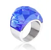 Grote kristallen stenen ringen voor vrouwen rvs glazen anel sieraden multi-color bruiloft ringen rood blauw groen wit