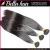 Bellahair 2pcs/lot 혼합 길이 직조 페루 모발 연장 더블 씨름 자연색 등급 9a 직선 번들