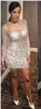 2019 Krótkie sukienki koktajlowe Załoga Sheer Szyja Długie rękawy kryształy kryształy koraliki cekiny zip mini shemh imprezowe suknie Custom6569256