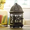 Держатели винтаж Morrocan Iron Vishing Tealight Holder с матовым золотистым европейским металлическим стеклянным стеклянными свечами Storm Romantic Wedding Center