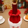 Decorazioni natalizie per la tavola simpatiche borse per copribottiglie di vino rosso di Babbo Natale Simpatiche decorazioni per la tavola da pranzo per regali di Natale in flanella