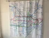 Nova marca London Metro Tubo Mapa Padrão cortina de chuveiro à prova d 'água Prevenir mofo cortinas de tecido do dia das bruxas para o banheiro