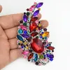 4,4 pouces Broche de luxe énorme Big Crystals Crystals Crystals Rigianed Broches Broches Broches de haute qualité