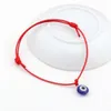 100 stücke Einstellbare Rote Farbe Wachse Seil Charme Armbänder Glückliche Augenperlen Anhänger Für Männer MS Schmuck Geschenk