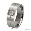 Titanium Staal Zirkonia Herenmode Klassieke Ringen Zilver 8mm Maat 7-13268p