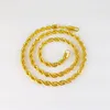 Chaîne personnalisée en or Rose jaune 5mm pour hommes et femmes, collier unisexe à maillons plats coupés, vente en gros 18 carats