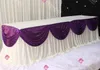 Fashion white Ice Silk Solid Table Skirt Wedding Table Skirting 20ft length FAST SHIP
