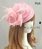 15 Colors Bridal Hats High Quality Small Flower Sinamay Hats For Women Free Shipping Wedding Hair Accessories Feather Party Hats Wholesale