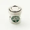 Silver Plated Star Coffee Bead European Christmas Jewelry Charm Fits for Bead Women Bracelet Enamel Charm4658079