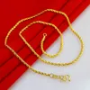 2mm yellow chain bridal necklace 24k gold plated necklace for 2016 women jewelry suitable for any pendant335v