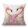 Flamingo Decoration Cushion Cover Bright Pink Tropical Print Chaise Chober Pillow Case Wild Animal Home Office Almofada2801180