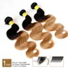 Ombre Tessuto Dei Capelli Umani Grado 8A Onda Del Corpo Malese Estensioni Dei Capelli Vergini Due Toni 1B27 Miele Biondo Economici Ombre Capelli Remy Bund4464023