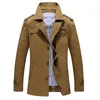 Mäns Trench Coats Partihandel - Män Coat Fashion British Style Brand Clothing Windbreaker Vinterjacka Manlig Slim Vattentät Ytterkläder