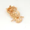 Broche de hibou en alliage de ton or, pierre opale fantastique, cristaux, bijoux exquis, broche pour femmes, offre spéciale