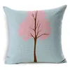 Fantazyjna poduszka Pokrywa Nowoczesne Minimalistyczny Blue Blue Butterfly Pink Drzewo Poduszki Poduszki Pokrywa Home Decoration Sofa Green Leaf Pillow Case Linen