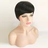 Chic Pixie Cut Natural Black Short human hair Wigs Hairstyle Cheap Brazilian Virgin Remy cut Hair Wigs for Black Women3362489