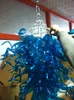 100% Soufflé à la bouche CE UL Borosilicate Verre de Murano Dale Chihuly Art Brillant Bleu Verre Plafond Lampe En Cristal