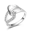 شحن مجاني جديد 925 Sterling Silver Fashion Jewelry Heart Zircon S Ring Hot Sell Girl Gift 1492