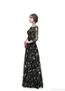 Moda Illusion Sheer Black Evening Dresses Ball Haft 2018 Długie Floral Party Prom Dresses Pageant Suknie Kwiat Wiosna Szata De Soiree
