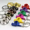 New Arrival Auto Spinning TURBO Turbocharger Keychain Car Key Chain Turbine Key Ring Keyring Keyfob Keyrings 17 colors free shipping