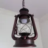 Chiński Vintage Bronze Żelazko Kerosene Lampa Łańcuch Wisiorek Lekki Jasne Szkło Lampy Korytarz Korytarz Korytarz Korytarz Korytarz Lampa