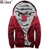 Partihandel - Riinr 2017 Ny varm försäljning Mäns Hooded Casual Brand Hoodies Wool Liner Mens Vinter Tjockad Varm Coat Male Sweatshirts Outwear