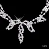 15019 Ontwerp Elegante Verzilverde Parel Strass Bruidsketting Oorbellen Sieraden Set Goedkope Accessoires voor Gala Party2590772