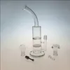 Twee functie glazen bongblauwe heldere waterpijp met kam percolator cycloon schijfglas booreilanden met titanium nagel WP1012