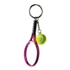 Colorful Mini Tennis Ball And Racket Keyring Zinc Alloy Keychains Sports Style Novelty Promotional Gifts High Quality2330098