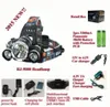 ランニングタイム5時間！ Boruit RJ-5000 Cree XM-L2 LEDヘッドランプ、USBケーブル、3200mA電池、車充電器、4.2V 2A充電器