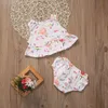 Schöne Baby Mädchen Kleidung Sommer Neugeborenen Mädchen Kleidung Set Blume Ärmellose Tops + Shorts 2PC Kinder Kleidung Floral sunsuit Outfit Set