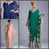 Hot Sale Abayas Dubai Kaftan Evening Dresses High Neck Långärmad Muslim Långärmad Maxi Klänning Arabisk Formell Kvällar Golvlängd