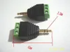 50 stks 3.5mm 1/8 "Stereo Male Plug to AV Schroef Video AV Balun Terminal Connector