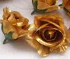 Bronze / Cor Dourada Tom de Ouro 50 pcs de Diâmetro 7-8 cm de Camélia De Seda Artificial Tecido Rosa Camélia Cabeças de flor