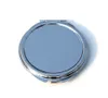 Blank Round thin Compact Mirror Silver Metal Pocket makeup mirror Case Favor Promotional Gift #18032-1