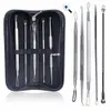 5 pcs/set Face Care Stainless Steel Skin Remover Kit Blackhead Blemish Acne Pimple Extractor Tool Skin Care Cleanser XB1