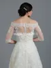 Lace Sheer Off Shoulder 2019 Jackor Bridal Wraps Shawl Bolero Shrugs Stale Cloak Caps Half Sleeve Tulle Bridesmaid Bröllopsklänning Wrap FJ012