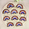 10pcs Rainbow remendos lantejoulin para roupa de ferro na transferência applique patch para bolsas jeans diy costurar em lantejoulas de bordado