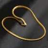 Collier à chaîne épaisse plaqué or 18 carats, simple, long, 20 pouces de large, 5MM, cadeaux de saint-valentin pour hommes, 10 pièces/lot, 10% de réduction